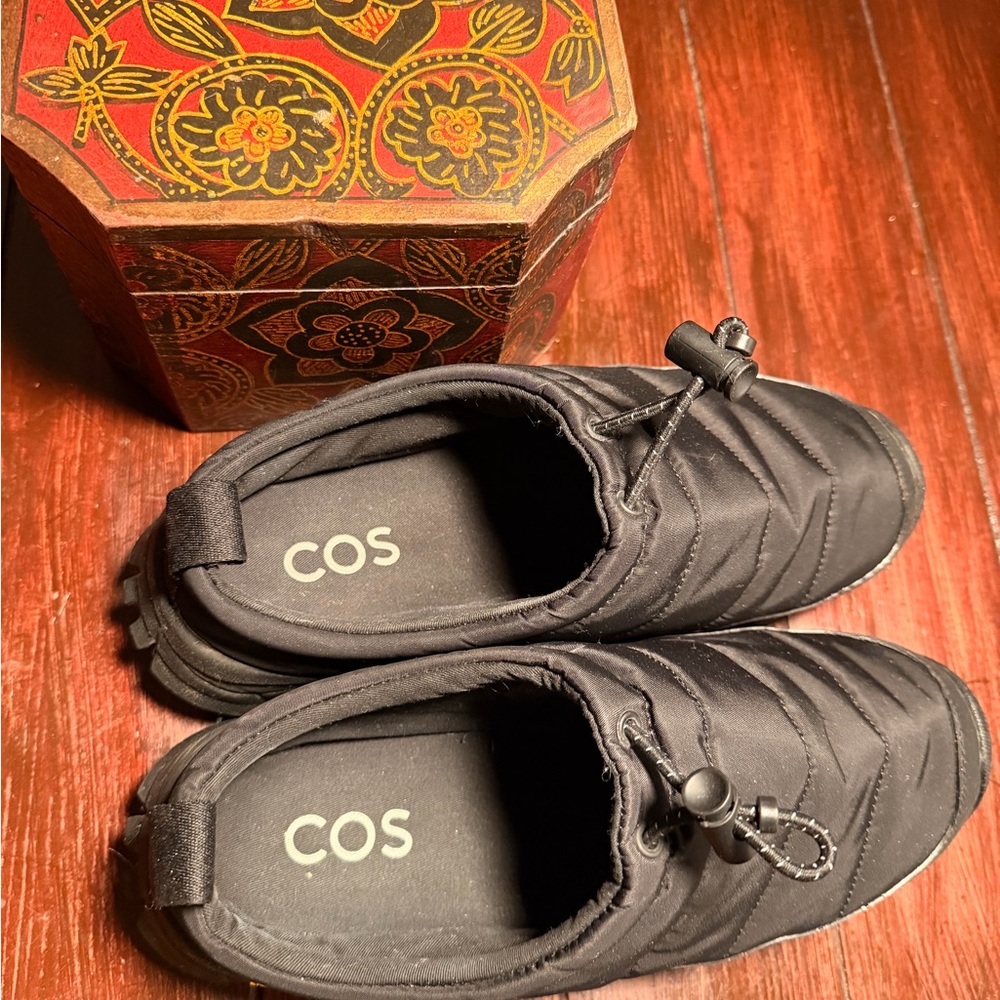 COS Black Quilted Slip-On Footwear